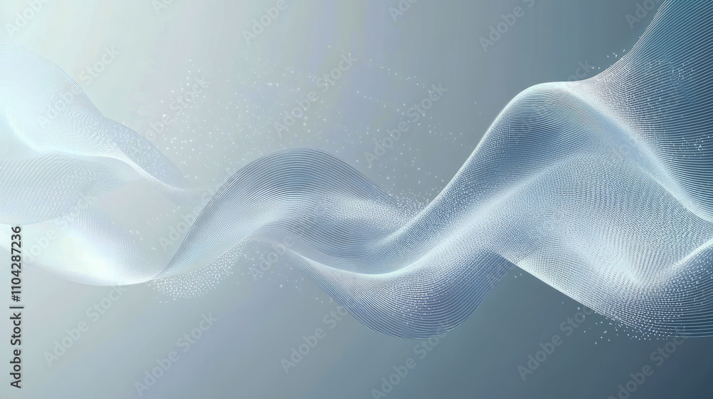 Poster abstract wavy light blue and white wave pattern on gradient background