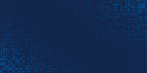 Fototapeta premium Dark BLUE vector modern geometrical circle abstract background. Dotted texture template. Geometric pattern in halftone style with gradient.