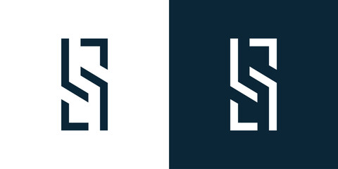 Obraz premium Abstract letter L S or S L logo design, modern luxury alphabet logotype