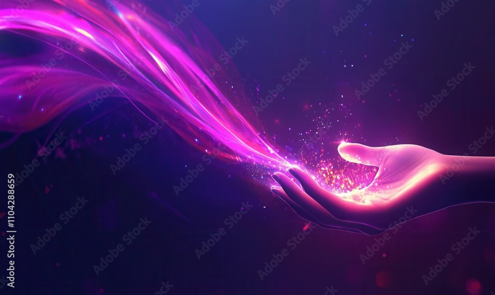 Poster metaverse technology concepts. woman's hand holding a globe connected to the network. internet commu