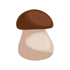 White mushroom on white background vector illustration
