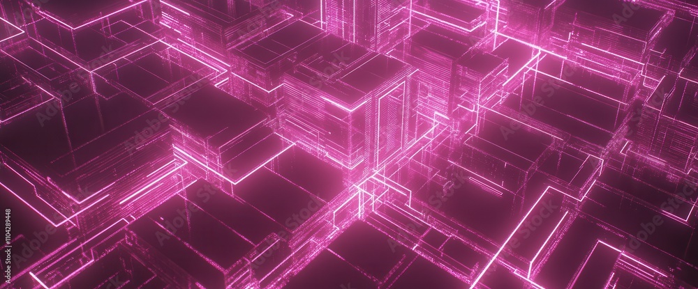 Poster smart city and abstract dot point connected by gradient line, aesthetic intricate wave line design, 