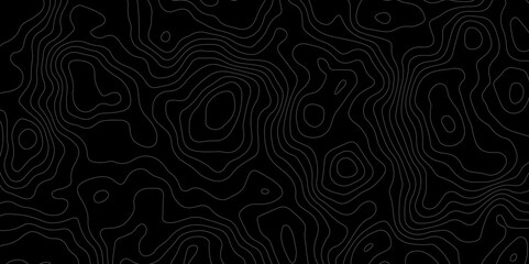 Abstract topography map with black background. Abstract Grey and white line geography map pattern line vector design.
