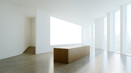 Obraz premium Modern Minimalist Conference Room with Bright Windows and Table