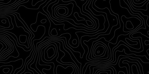 Abstract topography map with black background. Abstract Grey and white line geography map pattern line vector design.