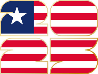 2025 with flag of Liberia