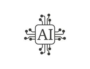 Ai, artificial intelligence icon. Vector illustration.