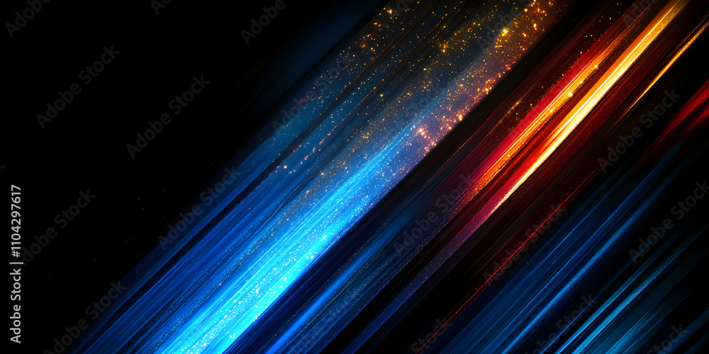 Poster glowing stripes. beautiful flashes of light on a dark background. glowing abstract sparkling backgro