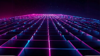 Dynamic neon shapes with glow