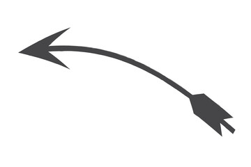 Hand-drawn black curved arrow
