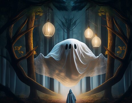 Ghost images created with artificial intelligence in various scenarios