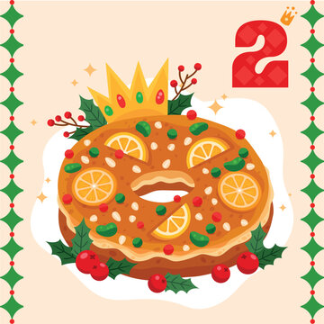 Hand-drawn 'Roscon De Reyes'