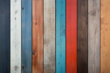 Colorful reclaimed wood paneling with a rustic charm in a modern interior