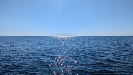 the endless Mediterranean Sea, filming the sea from a ship in motion