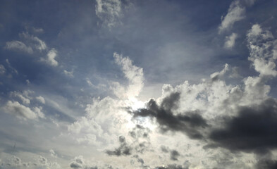 white and dark clouds in the sky. natural background