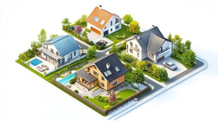 Luxury Homes Neighborhood: A Bird's Eye View of Modern Suburban Living