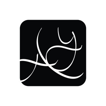 Abstract Ay logo design in square shape 