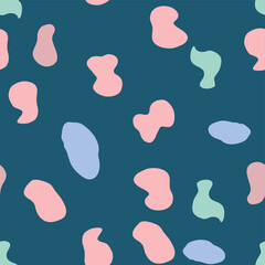 Groovy Lava Lamp Seamless Pattern. Psychedelic Fluid Drops Vector Background in 1970s Hippie Retro Style for Print on Textile, Wrapping Paper, Social Media