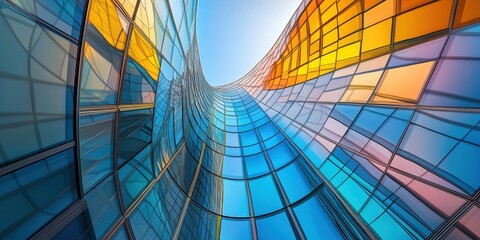 Modern abstract glass architectural forms. world winning photo created by ai