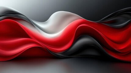 Dynamic Abstract Art with Red, White, and Black Colors