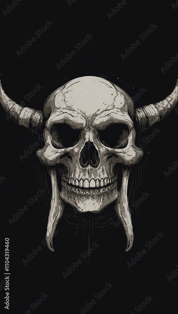 Poster bone in single line art style, simple and minimal.
