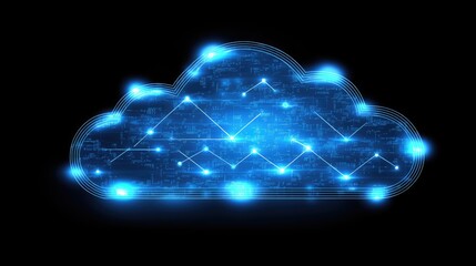 Digital Cloud Technology with Abstract Network Connections Background