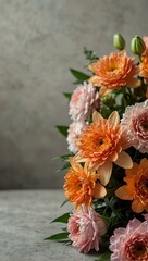 Bouquet of flowers against a light background.