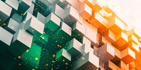 Abstract Geometric Shapes Create Dynamic Patterns of Light and Color in Modern Digital Art