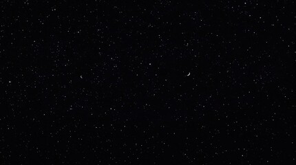 Obraz premium Star-filled night sky with a crescent moon and planets, shining stars, crescent moon night sky, celestial showcase