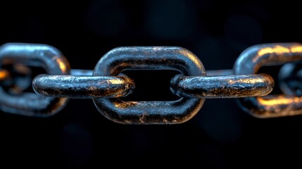 Fototapeta premium Intricate Metal Chain Link: A Detailed Industrial Macro Photography