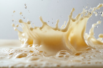 Coconut juice splashes joyfully in a vibrant, refreshing moment