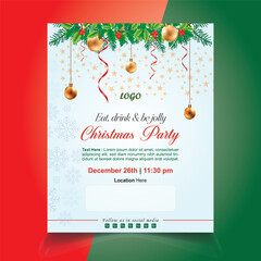 Christmas celebration party invitation card and poster template