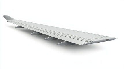  a 3D model of an airplane wing on a white background It is a royalty-free model with a file size of 3DS Max, FBX, C4D, LWO, MA, MB, HRC, XSI, and OBJ formats
