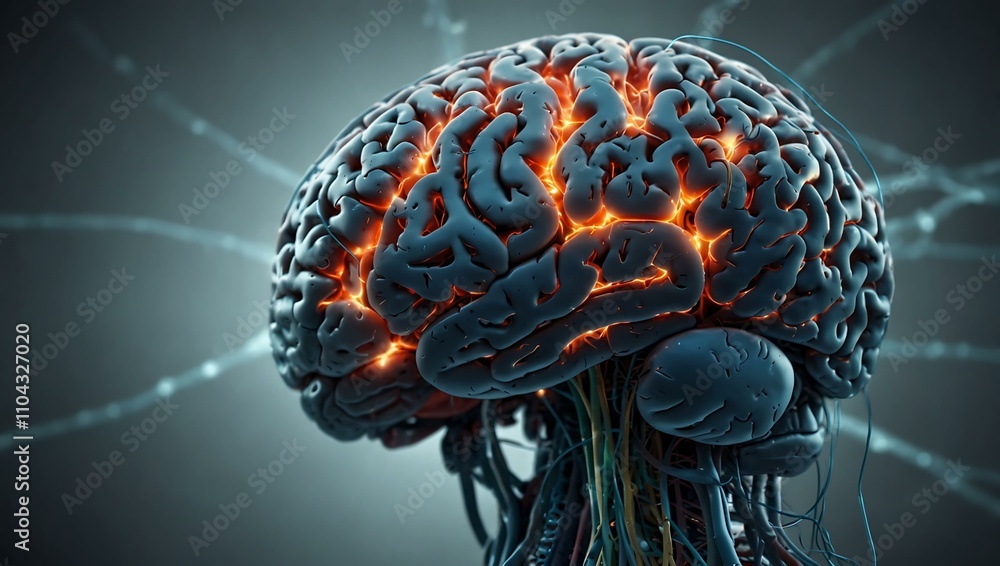 Poster brain with interconnected neural pathways.