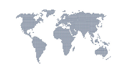 Dotted color world map vector