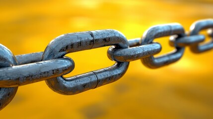 A Detailed Look at a Robust Industrial Chain Link: Strength and Connection in Metal