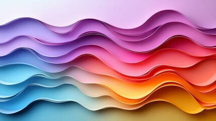 Vibrant Colorful Paper Waves: A Stunning Abstract Graphic Design