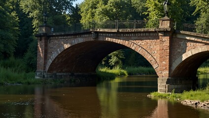 Fototapeta premium Bridge over the Sulczyska Ryn River.