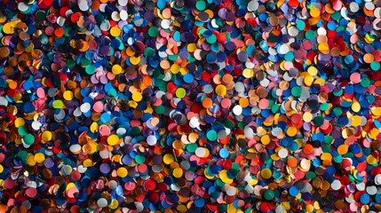  a large pile of colorful confetti on a black background, creating a vibrant and festive atmosphere The confetti is of various sizes and colors, adding to the celeb