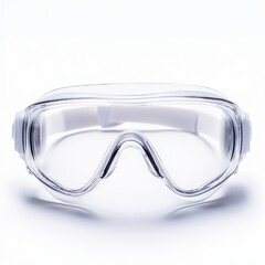 Clear safety goggles for protection in various activities. isolated on white background.