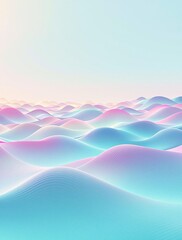 Gradient, undulating wave pattern in shades of pink and turquoise , fun, playful