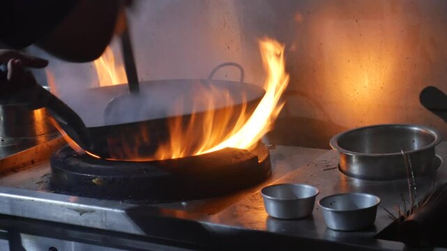 
Using Asian wok in cooking
