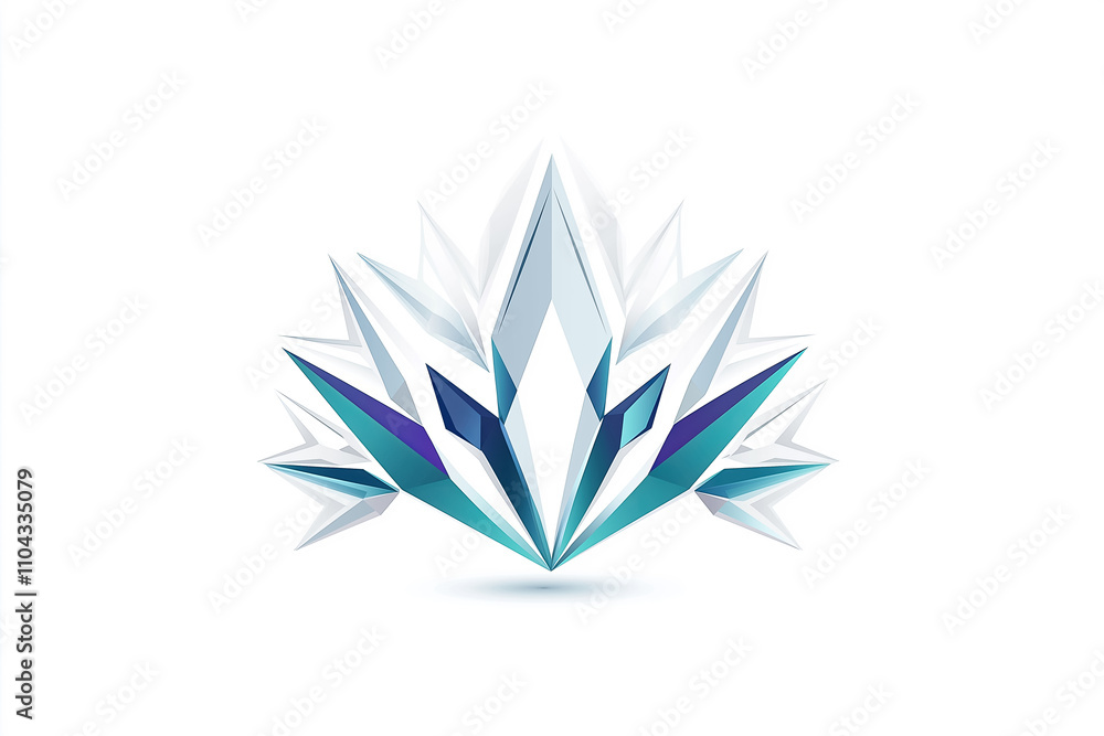 Poster a simple and elegant crystal shape is depicted in a minimalist style, showcasing sharp angles and a 