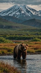 Brown bears ruling the Kamchatka landscape.