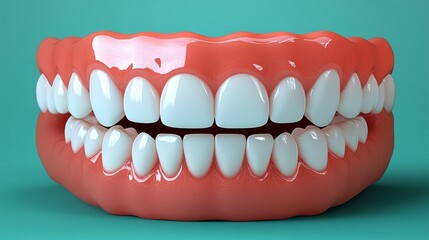 Fototapeta premium Detailed 3D Model of Human Teeth and Mouth - Perfect for Dental Education and Visual Aids