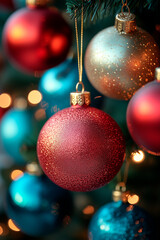 Obraz premium Traditional christmas tree balls