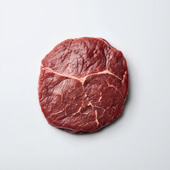 Fototapeta premium Raw beef steak on white background, ready for culinary uses. isolated on white background.