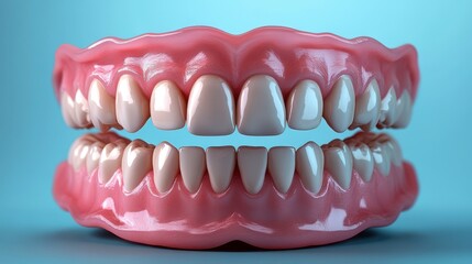 Obraz premium Detailed 3D Model of Human Teeth and Gums for Dental Education and Awareness