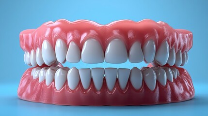 Obraz premium Detailed 3D Model of Human Teeth and Gums for Dental Health Awareness