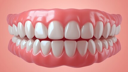 Obraz premium Stunning 3D Human Mouth Anatomy, Detailed Teeth and Gums, Perfect for Dental Health Education